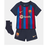 Barcelona Jordi Alba #18 Fußballbekleidung Heimtrikot Kinder 2022-23 Kurzarm (+ kurze hosen)